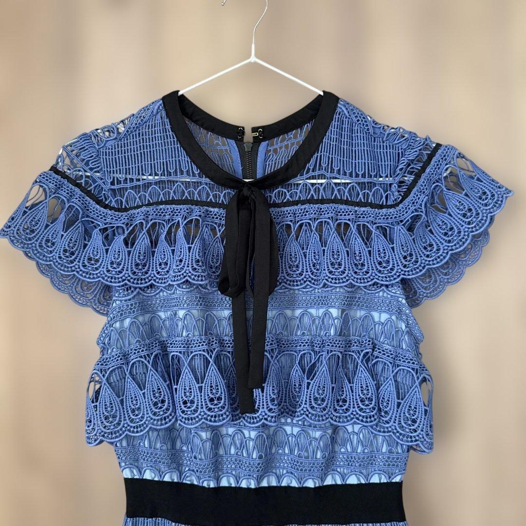 セルフポートレート ブルー レース ワンピース