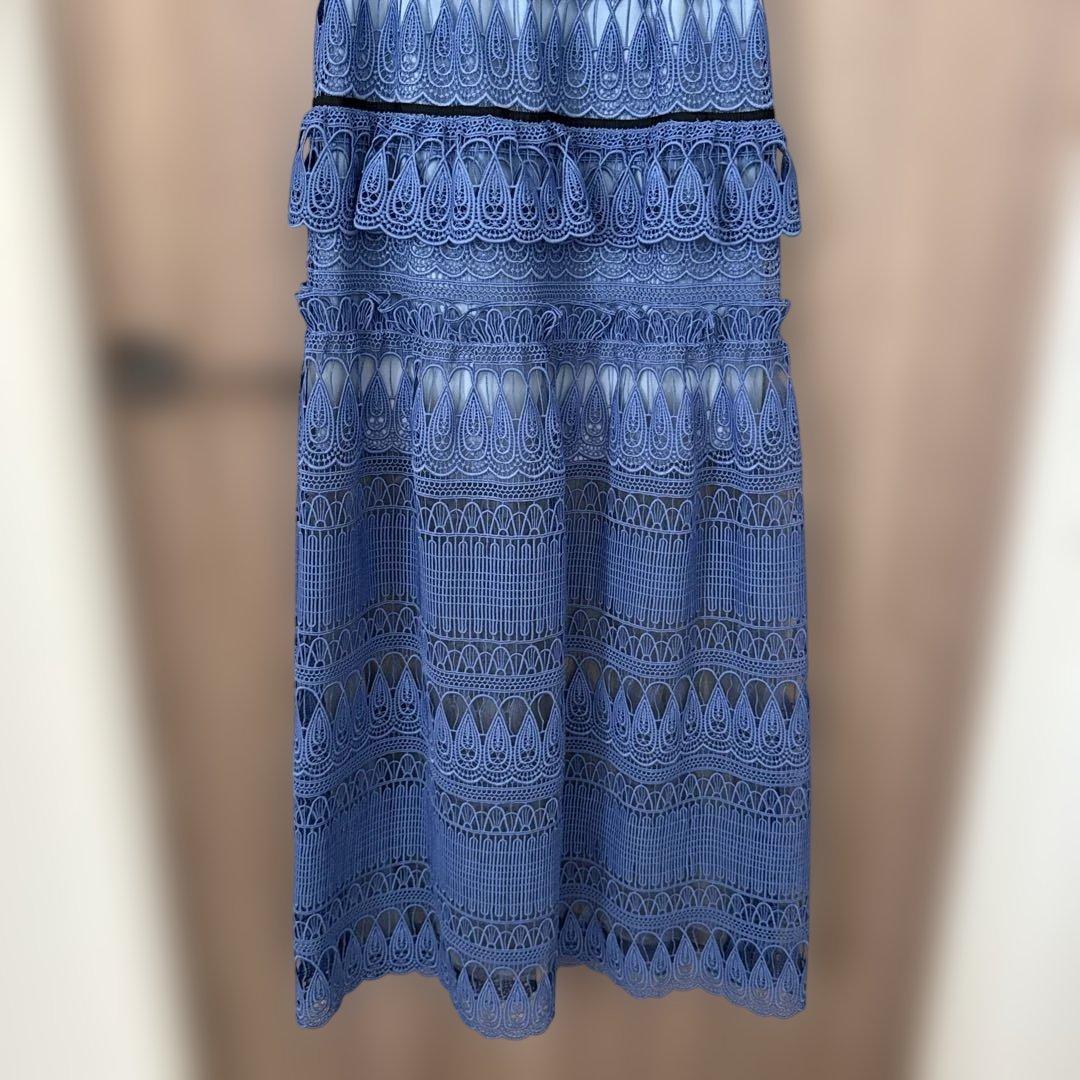 セルフポートレート ブルー レース ワンピース