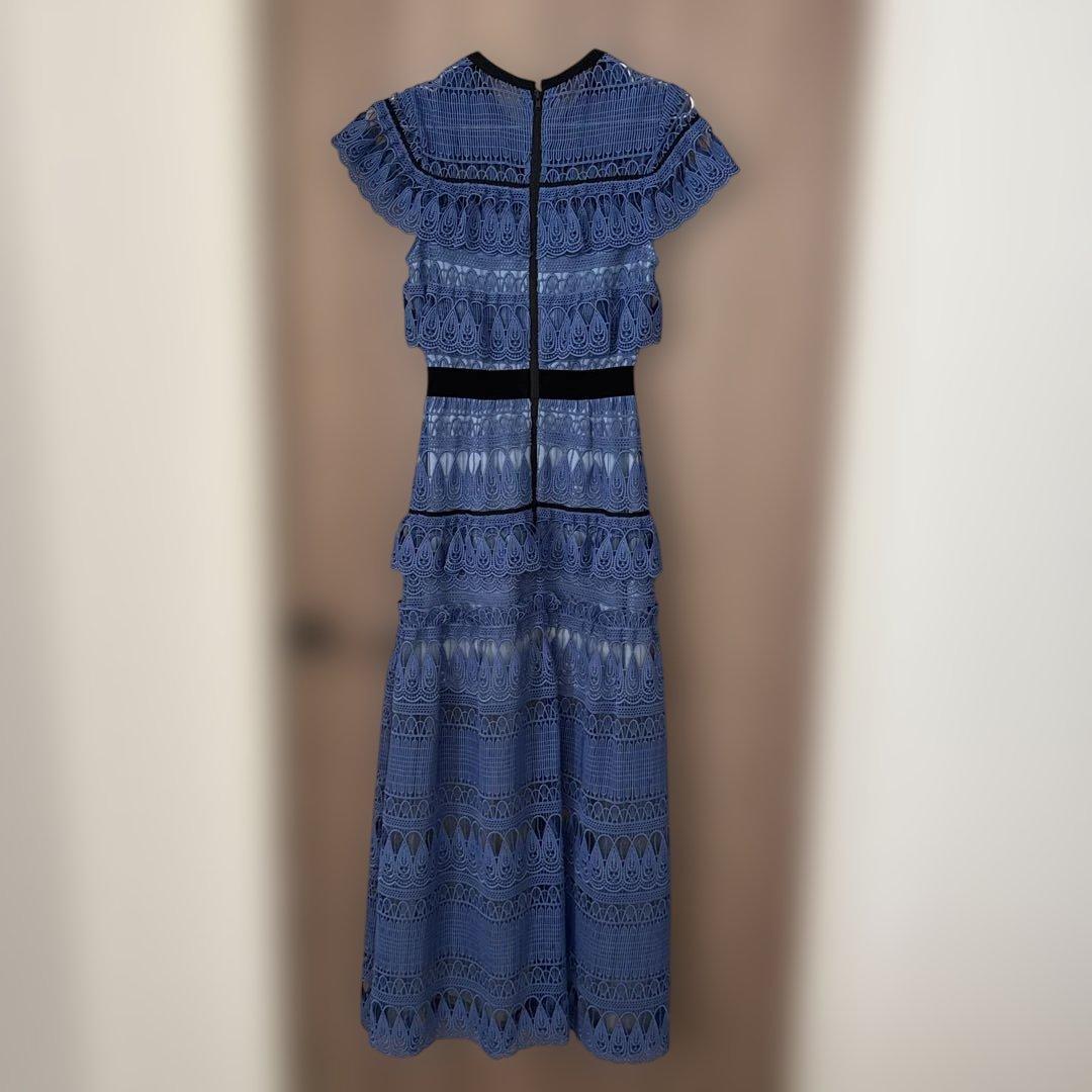セルフポートレート ブルー レース ワンピース
