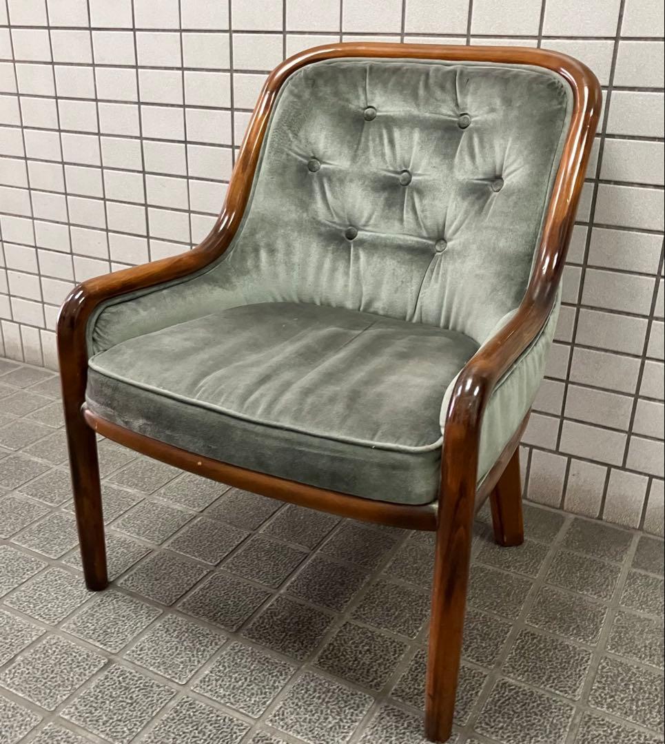 Tatsuオールドカリモクkarimoku モケット　シングルアームソファ