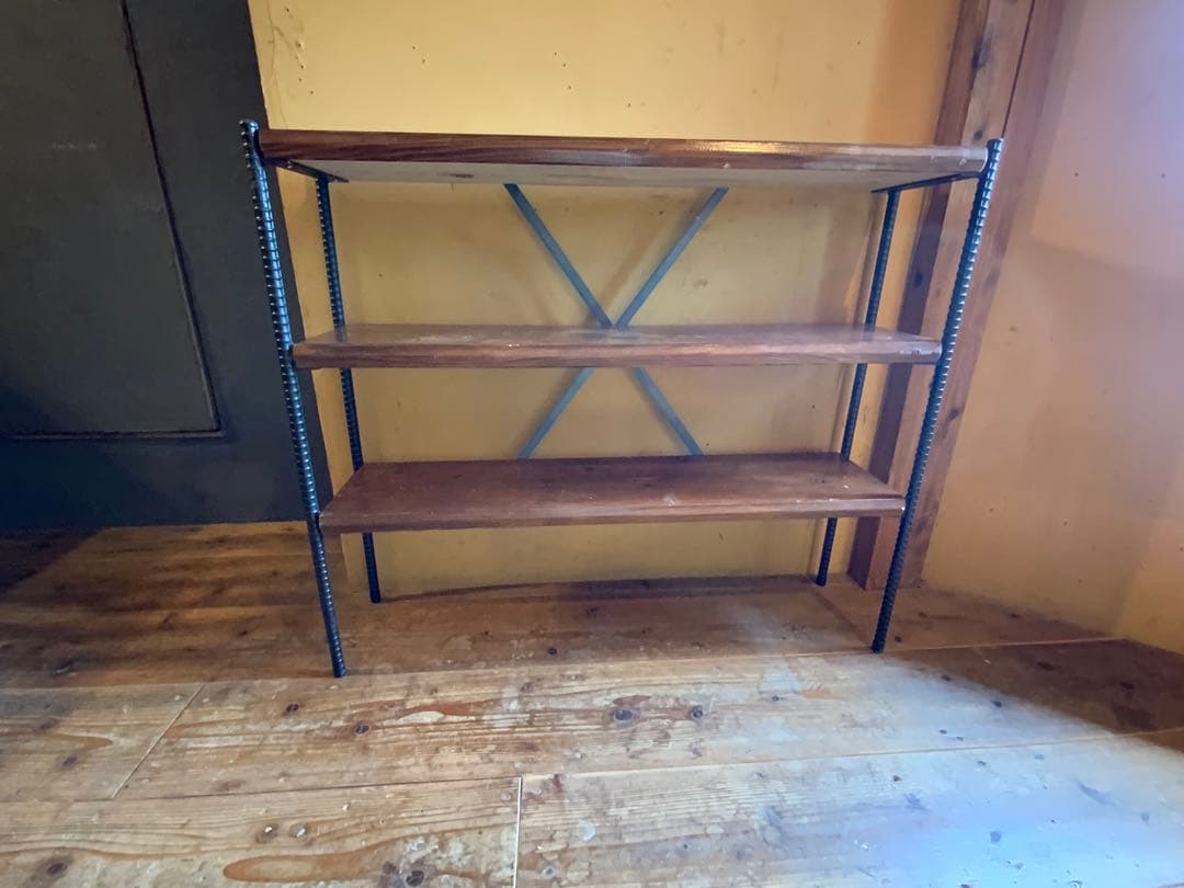 アイアン家具用　３段シェルフ　男前インテリア　棚板無しは7900円