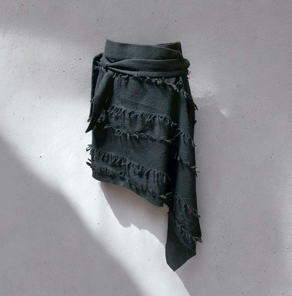 ヴィヴィアンウエストウッド　ラップスカート　フリンジ　変形　ブラック