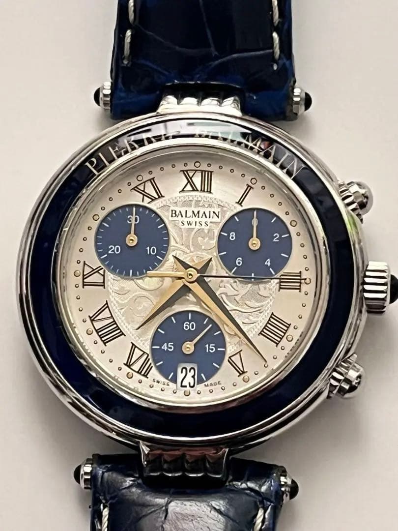 BALMAIN クォーツ クロノグラフ 腕時計 ビンテージ スイス製