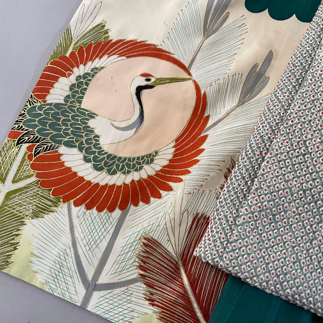 七五三　3歳　アンティークお着物セット　総絞りの被布コーデ　ブーツセット