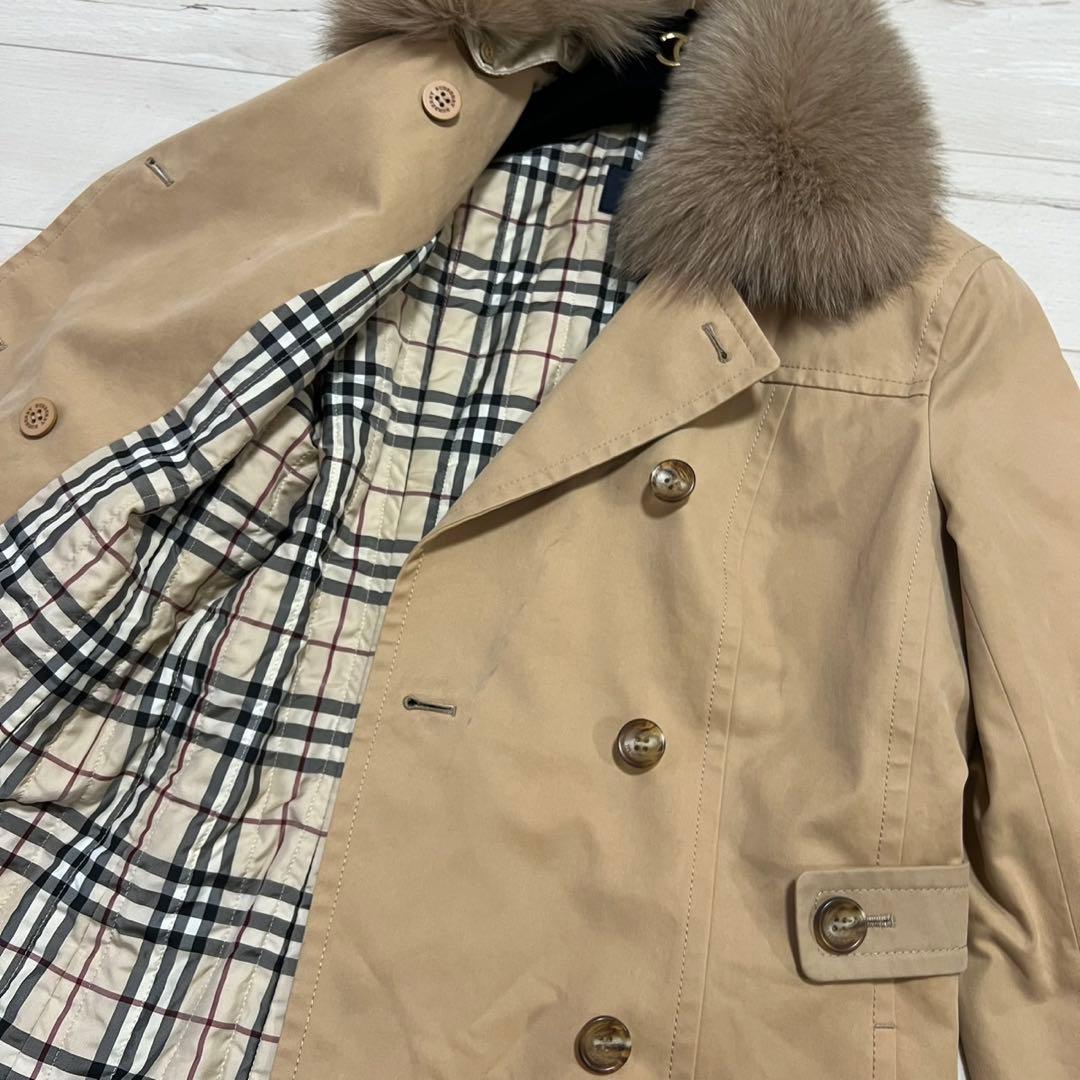 バーバリーロンドン　トレンチコート　フォックスファー　中綿コート　2way