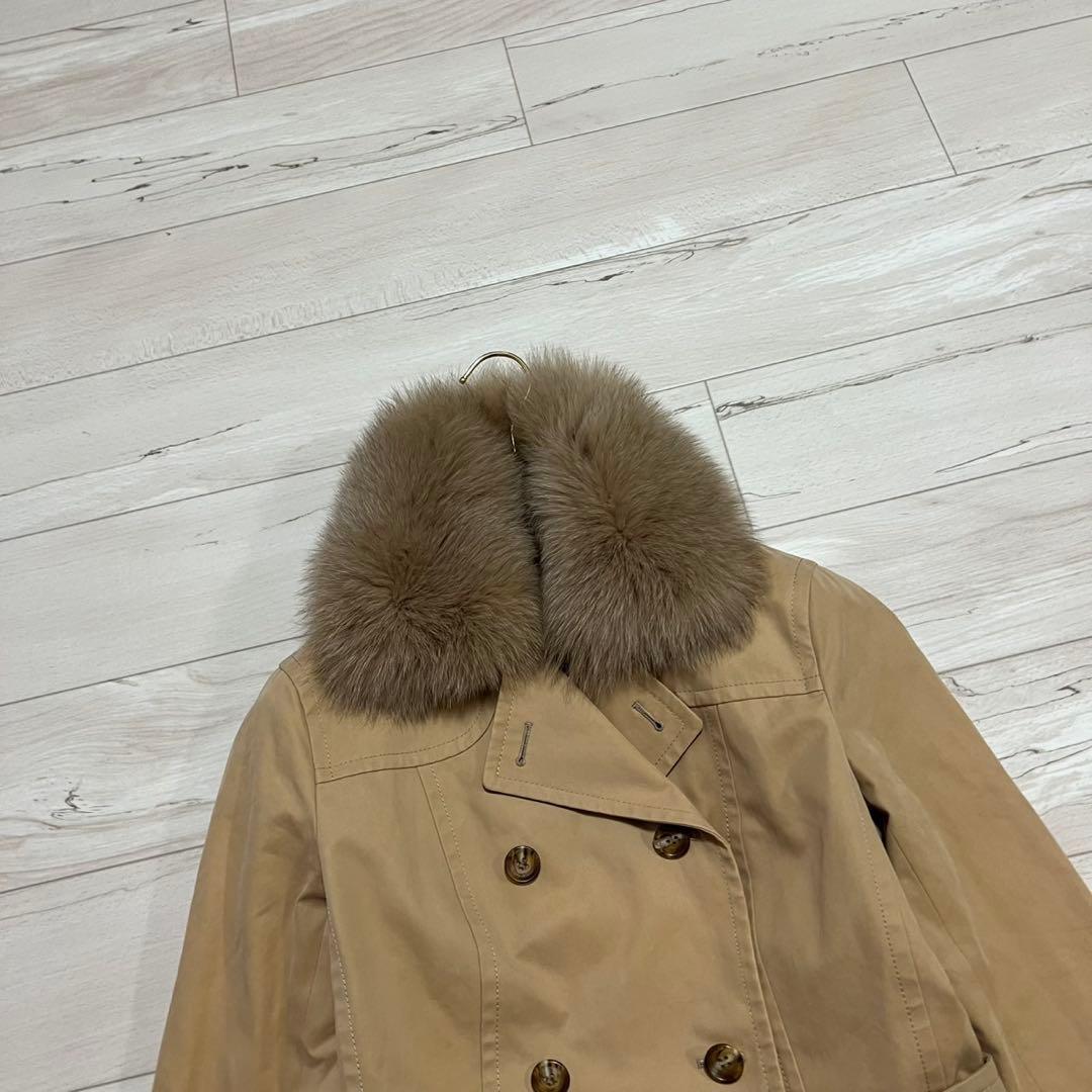 バーバリーロンドン　トレンチコート　フォックスファー　中綿コート　2way