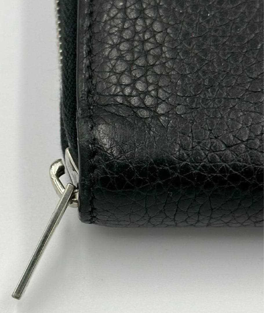 CELINE 長財布 ロゴ ラウンドファスナー レザー ブラック 黒色　©