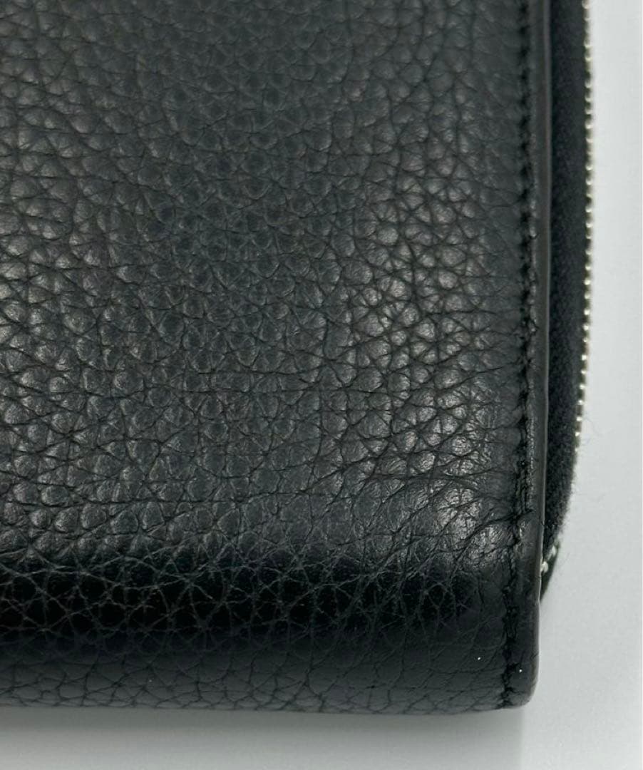 CELINE 長財布 ロゴ ラウンドファスナー レザー ブラック 黒色　©