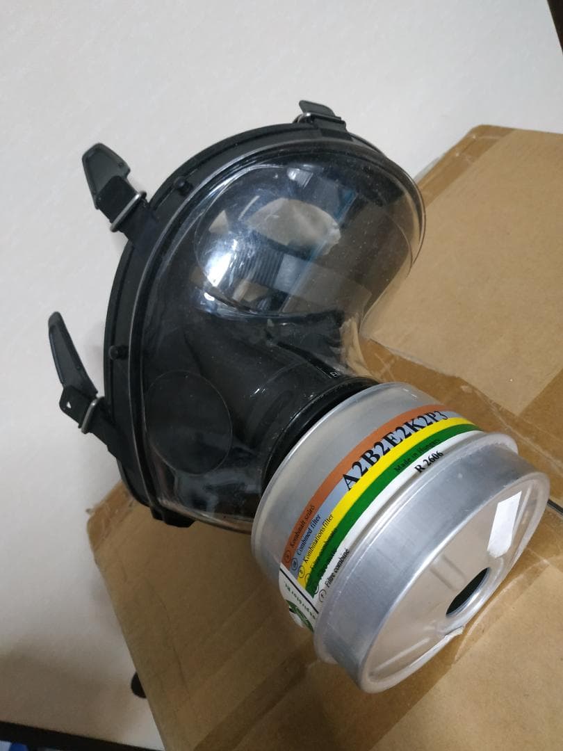 NBCマスクSGE150防毒ガスマスクフェルター付 消防 警察 軍