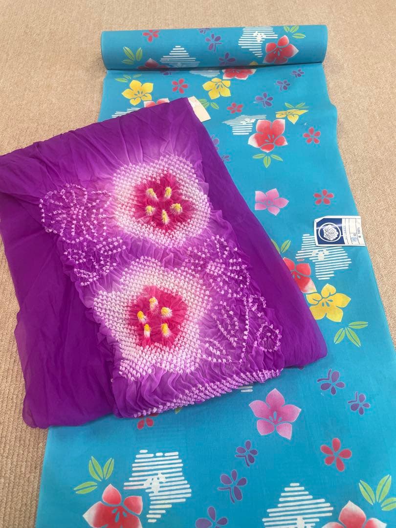 お仕立て付き 兵児帯付き 新品 特撰 本染ゆかた 女の子 女子用 浴衣