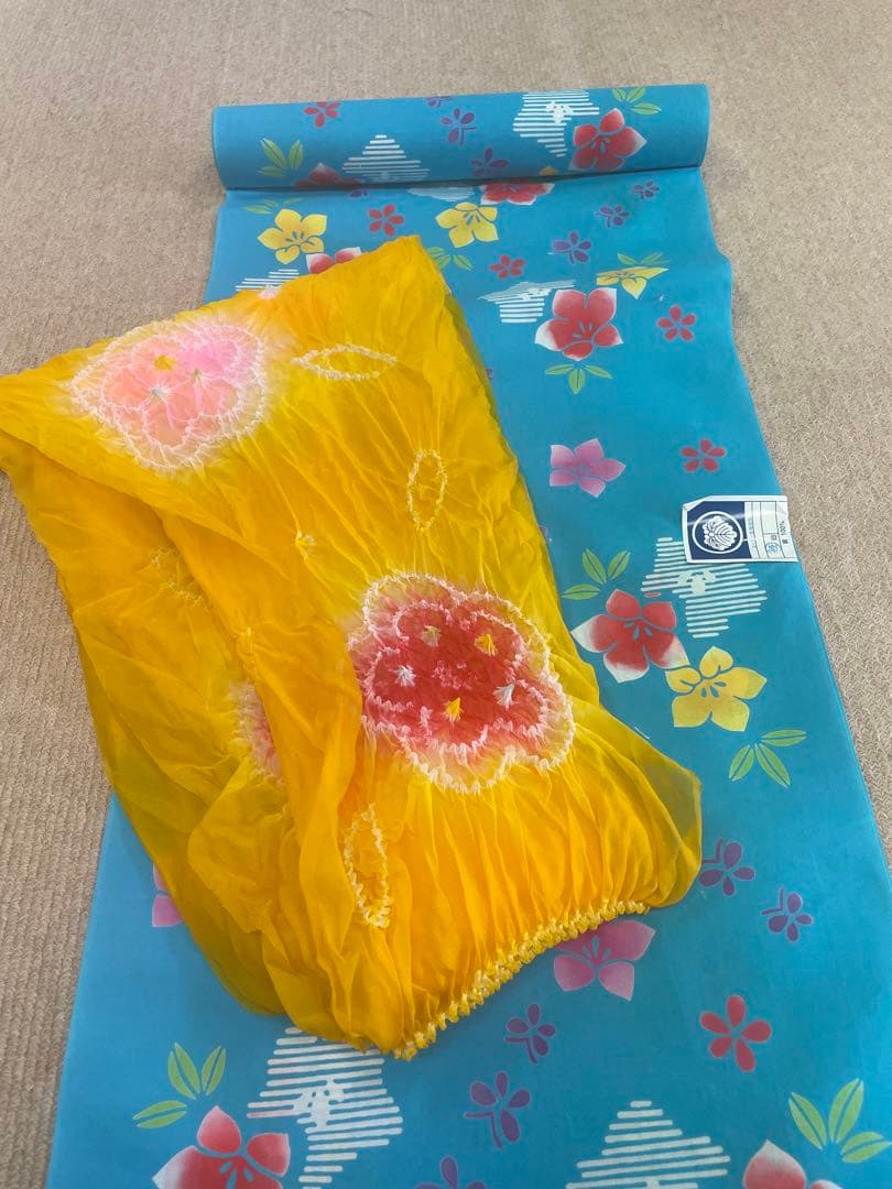 お仕立て付き 兵児帯付き 新品 特撰 本染ゆかた 女の子 女子用 浴衣