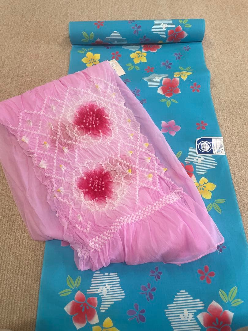 お仕立て付き 兵児帯付き 新品 特撰 本染ゆかた 女の子 女子用 浴衣