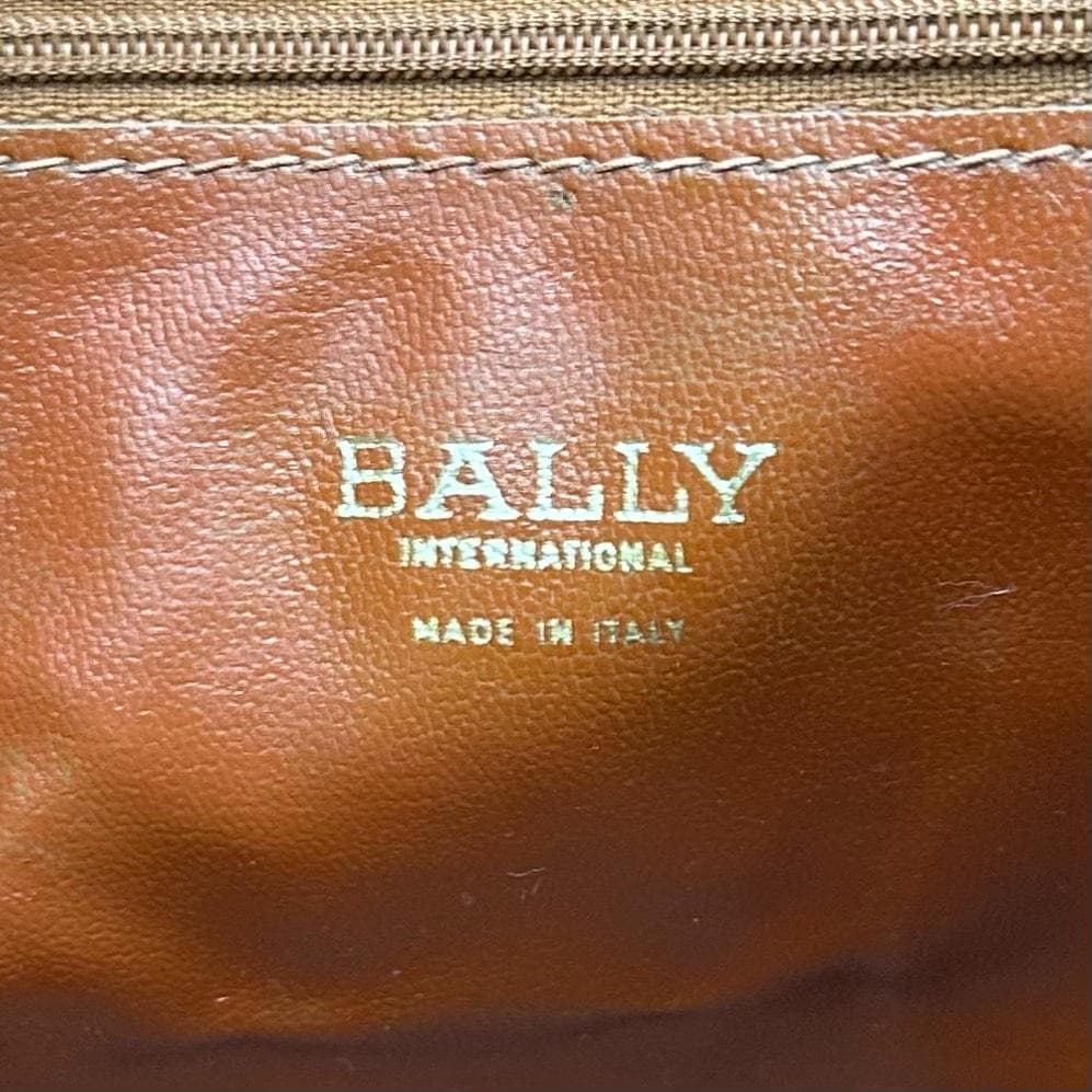 BALLY バリー ボストンバッグ 旅行用バッグ Bロゴ総柄 ゴールド金具 茶系