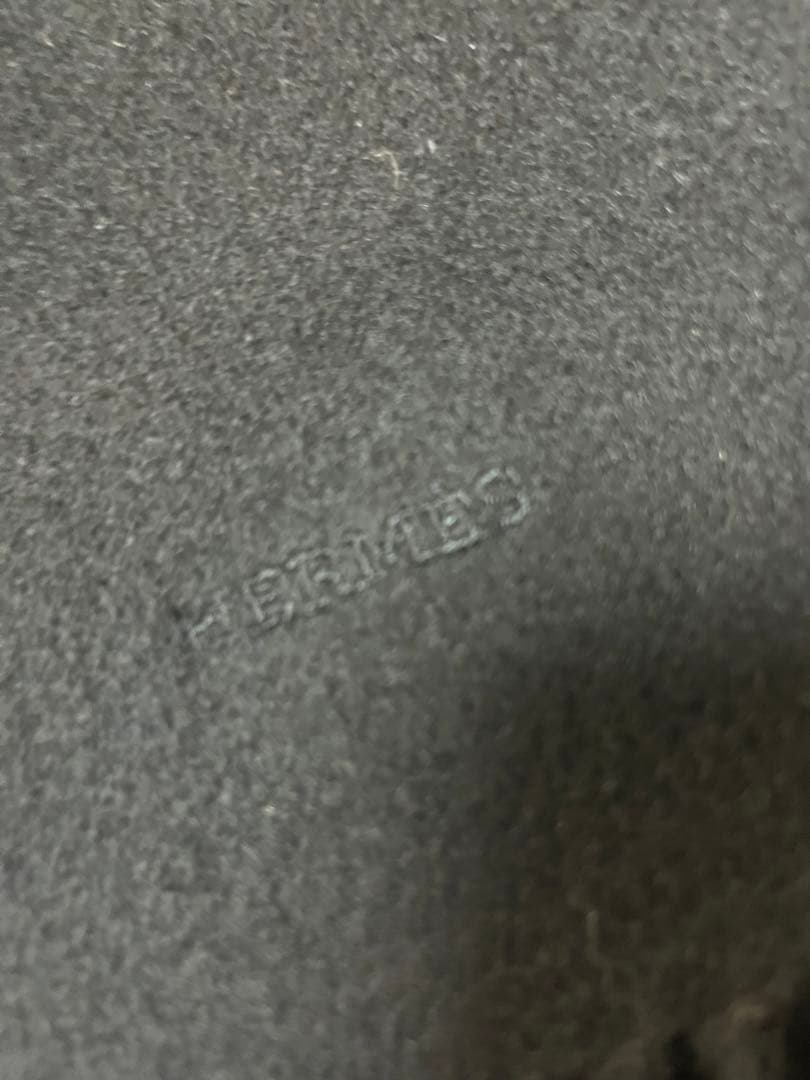 HERMES カシミア ブラックマフラー　　メンズ