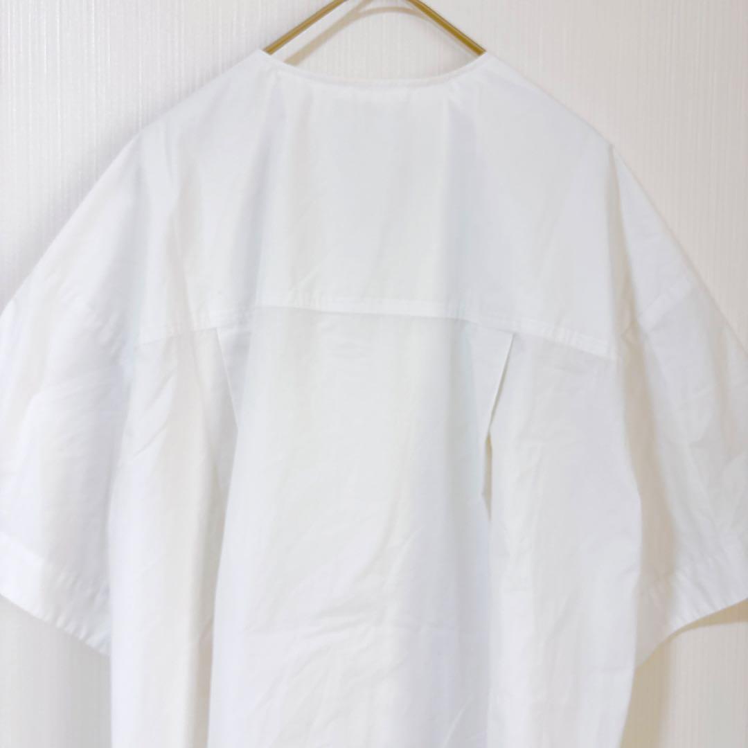 yori ヨリ　スカラップ　刺繍　ブラウス　シャツ　半袖　ホワイト　白　38