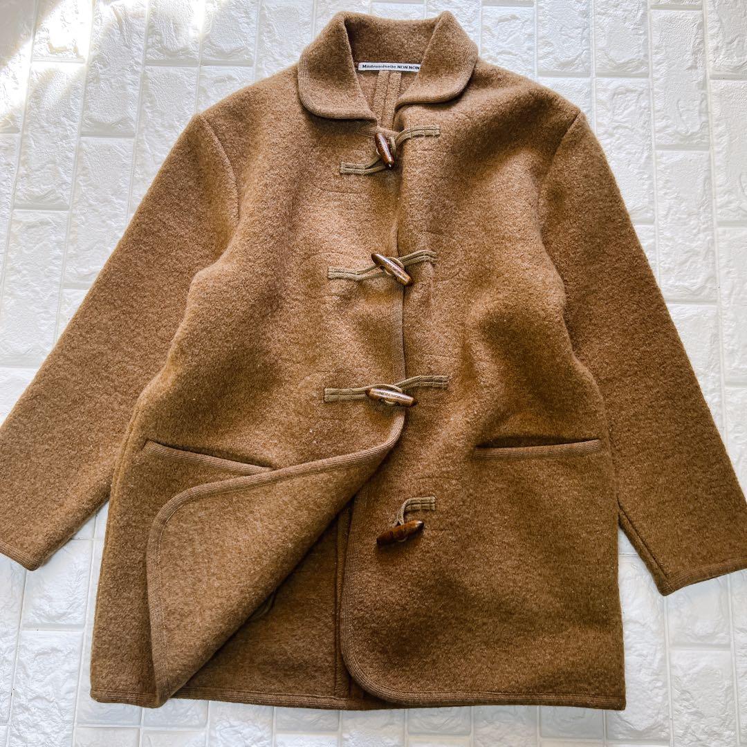 マドモアゼルノンノン papas ウール ダッフルコート トグルロゴ