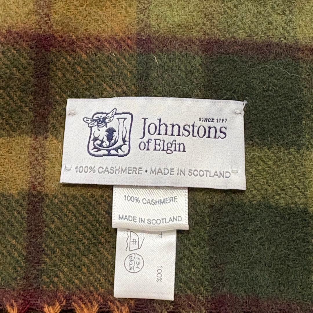 未使用★ジョンストンズ Johnstons カシミヤマフラー スコットランド製
