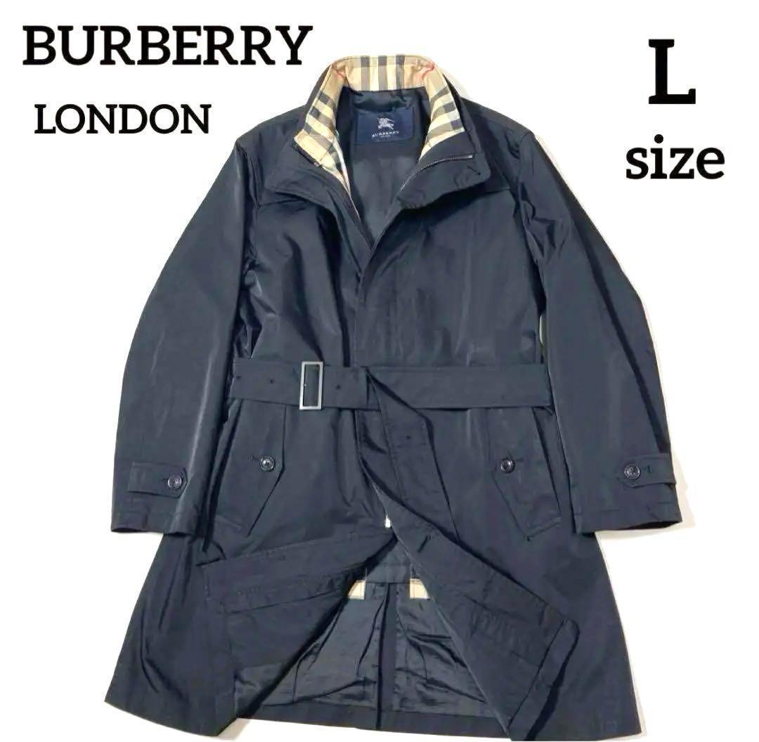 バーバリー ロンドン ライナー付き ジップアップ コート ノバチェック 黒 Ｌ