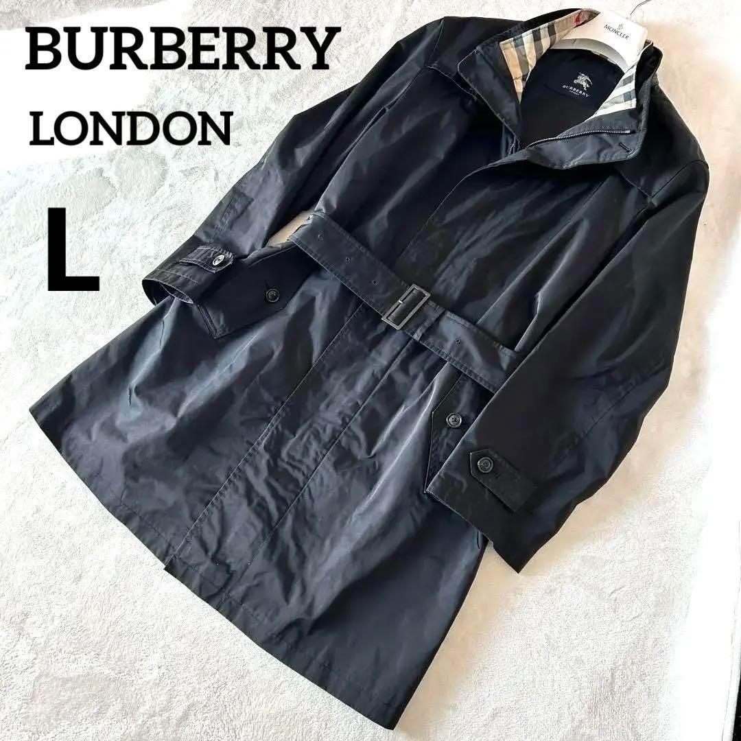 バーバリー ロンドン ライナー付き ジップアップ コート ノバチェック 黒 Ｌ