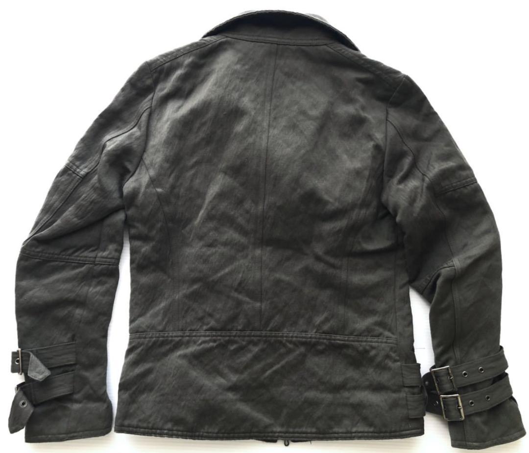 ジ*ム様 シェラック ライダース ジャケット ナイロン×コットン×ステンレス