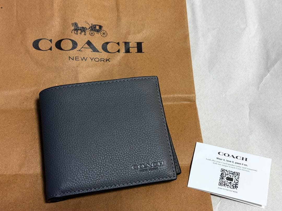 す*こ様 新品　COACH　折り財布　メンズ　人気の小銭入れ付き