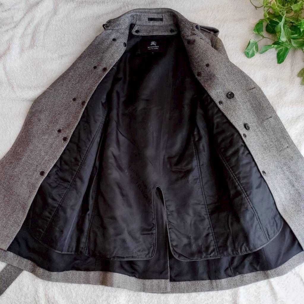 ■希少■バーバリー ブラックレーベル トレンチコート ヘリンボーン ライナー付き