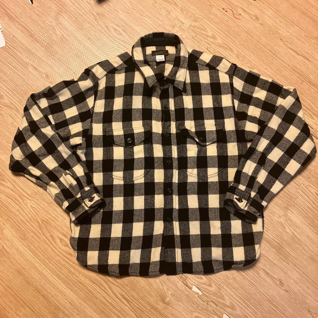 At Last & Co. ウールネルシャツ ブラック・ホワイトチェック