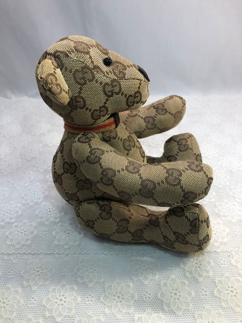 GUCCIグッチ GGキャンバス テディベア ベージュ 置物 ぬいぐるみ