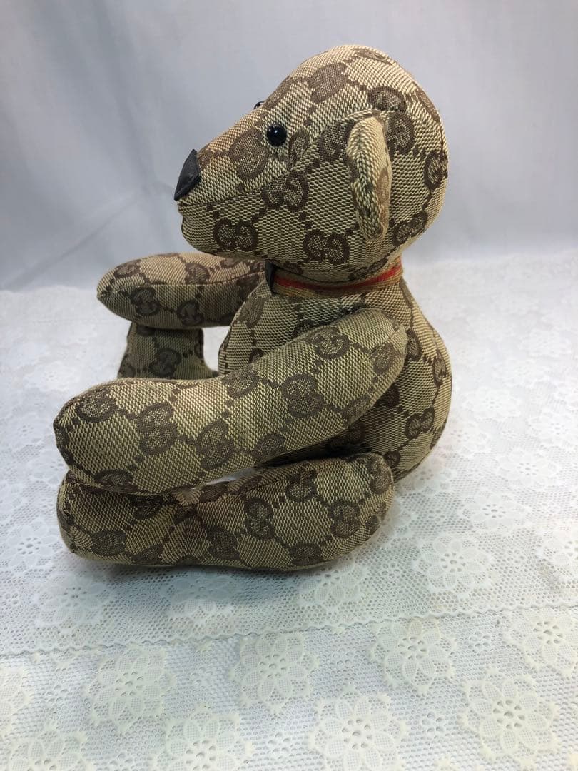 GUCCIグッチ GGキャンバス テディベア ベージュ 置物 ぬいぐるみ