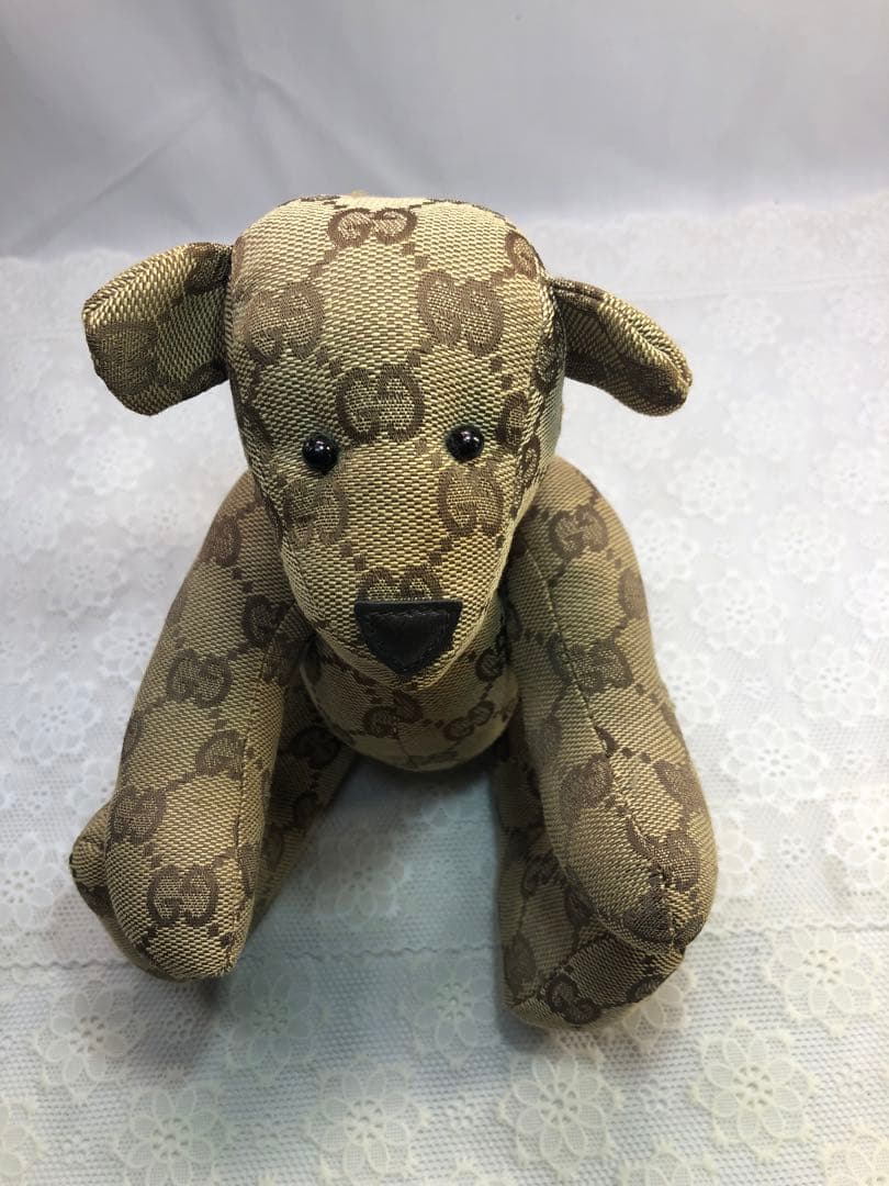 GUCCIグッチ GGキャンバス テディベア ベージュ 置物 ぬいぐるみ