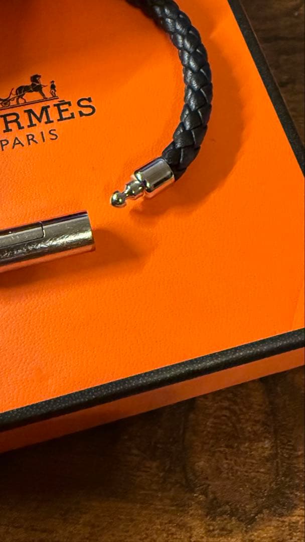 HERMES ゴリアテ 黒 T4 レザーブレスレット