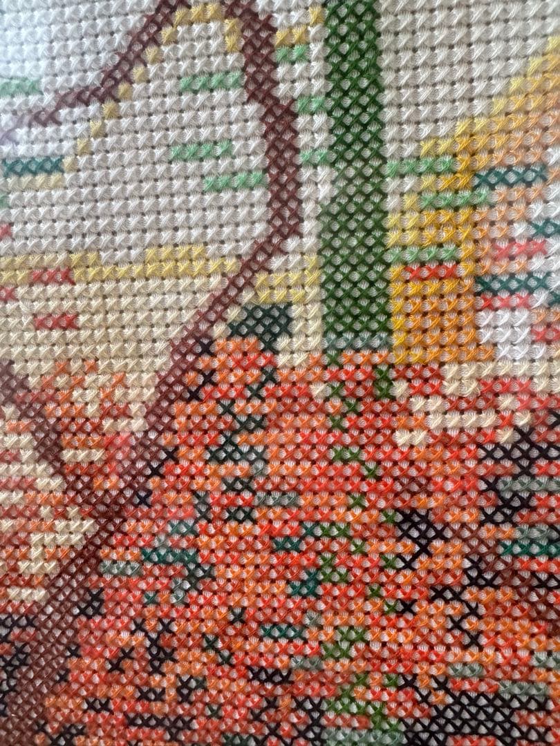 紅葉の刺繍絵 額縁入り 秋の和風インテリア 一点もの★