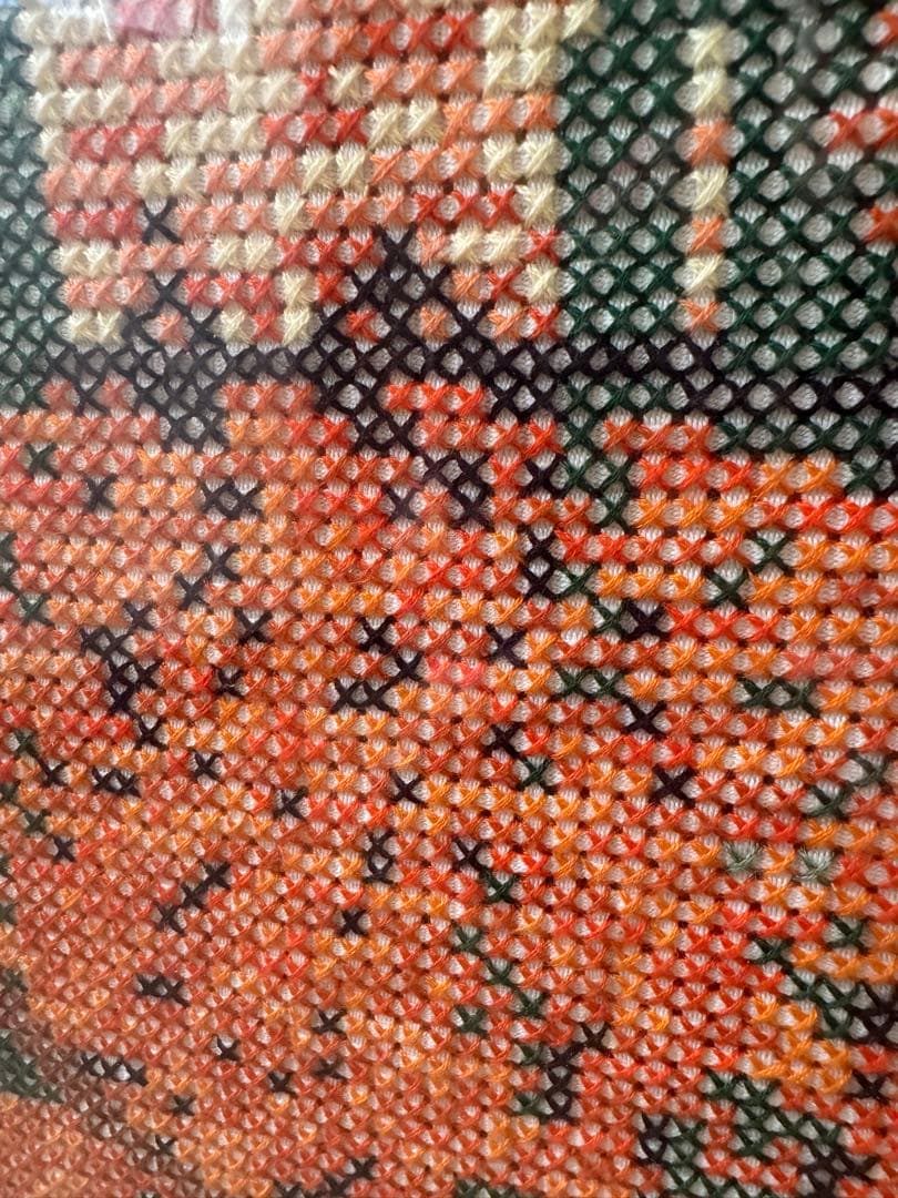 紅葉の刺繍絵 額縁入り 秋の和風インテリア 一点もの★