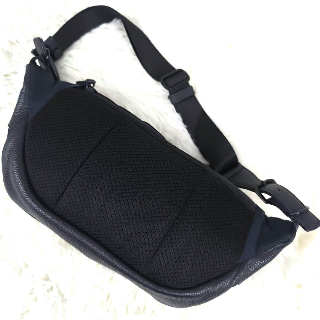 ✨極美品✨ シップス フェティア 別注 ボディバッグ レザー ポリエステル 紺色