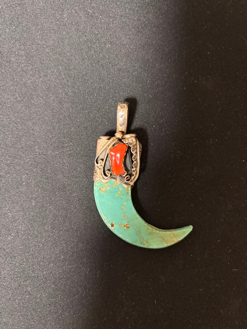 インディアンジュエリー ターコイズ コーラル 赤珊瑚 爪 クロー ナバホ