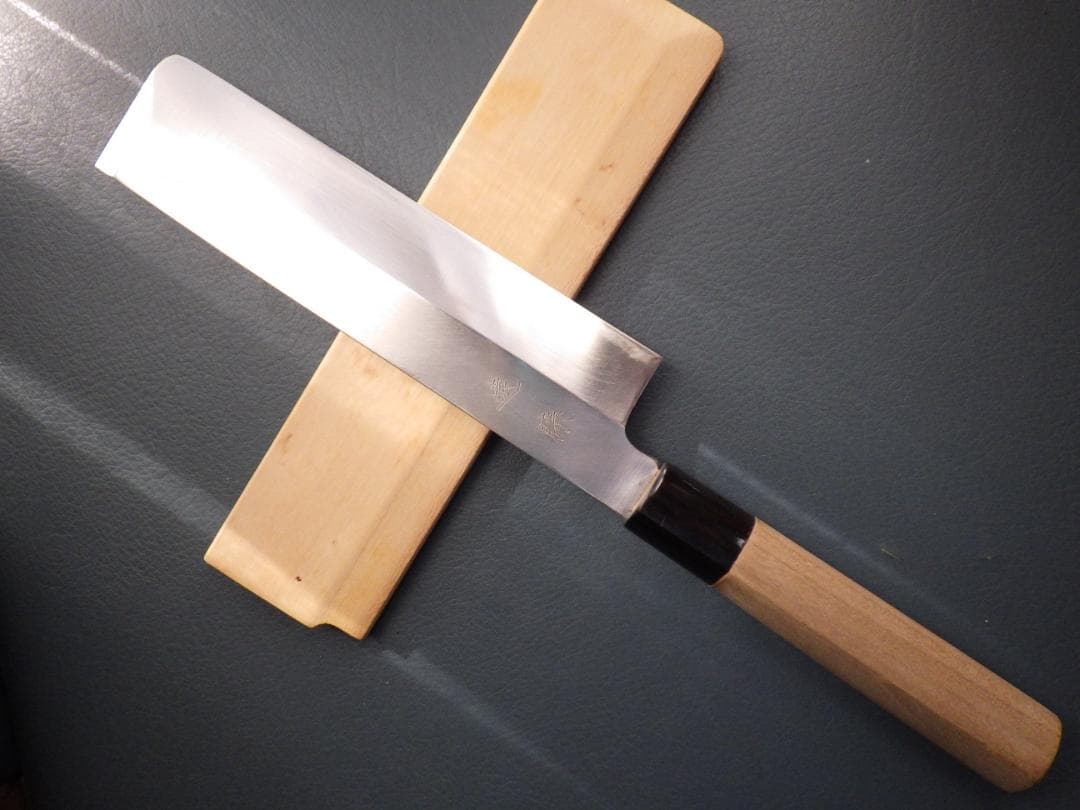 東型薄刃包丁★正義作★本水牛天然木柄★㊨手研ぎ済み・堺打刃物▲記名有▲