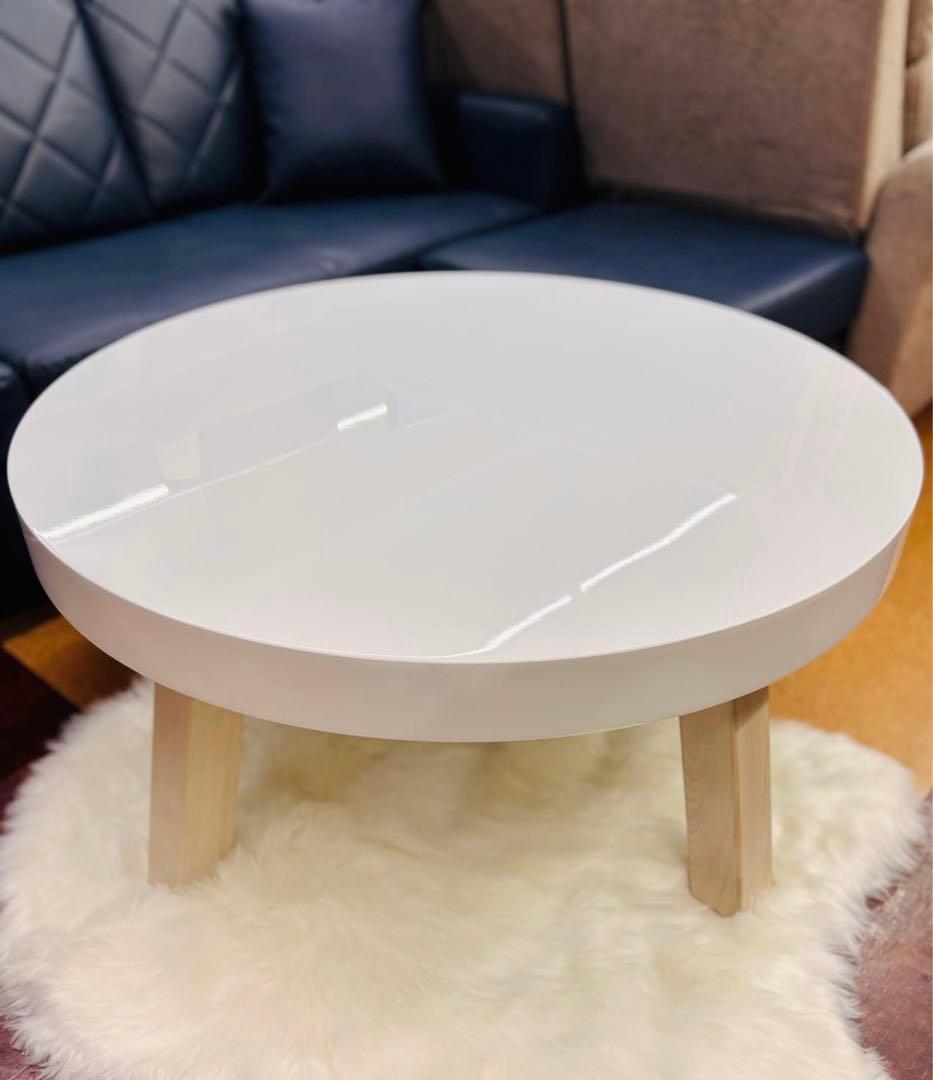 Francfranc円形ホワイトの明るい色センターテーブル