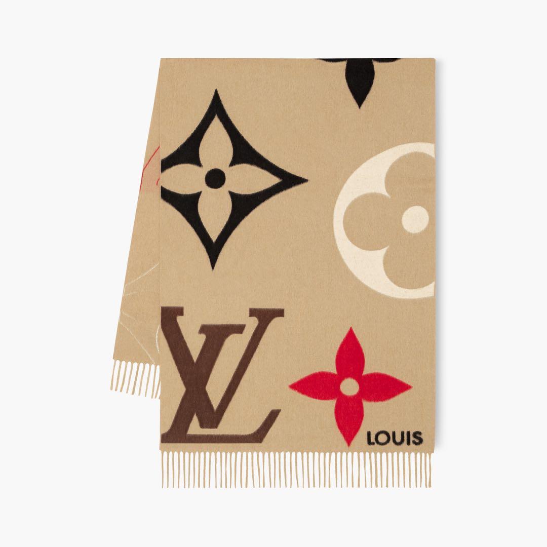 Louis Vuitton ロゴマフラー ベージュ