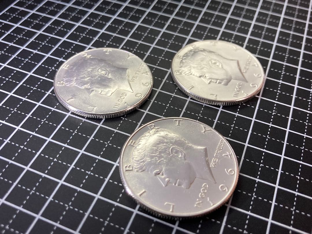 【アメリカ】ケネディハーフダラー銀貨3枚組(1964年)