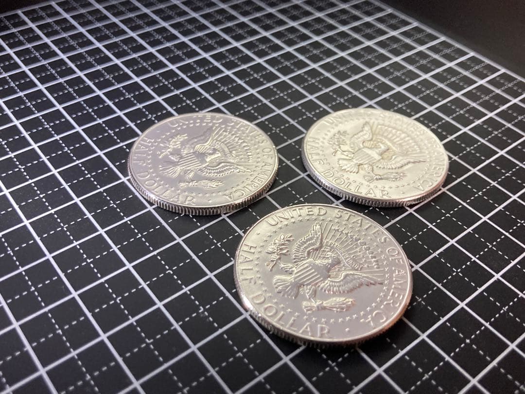 【アメリカ】ケネディハーフダラー銀貨3枚組(1964年)