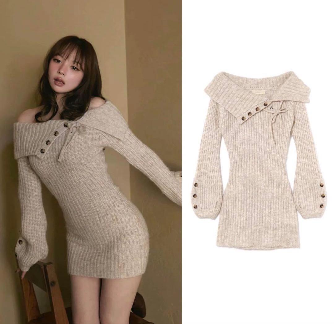 ワンピース ANDMARY Amari ribbon mini dress