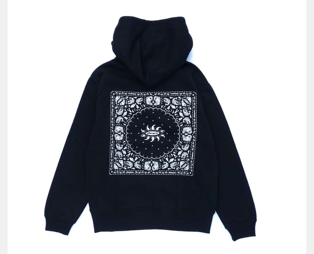 deps BANDANA HOODIE BLACK バンダナフーディー 黒