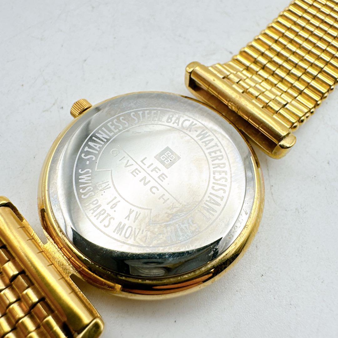 美品 稼動品 GIVENCHY ジバンシィ メンズ腕時計 ゴールド 白文字盤