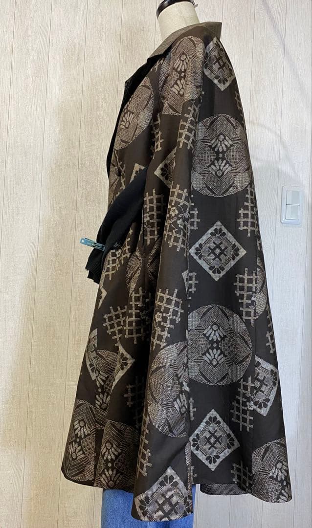 龍郷大島紬 男大島紬 リバーシブル ケープコート