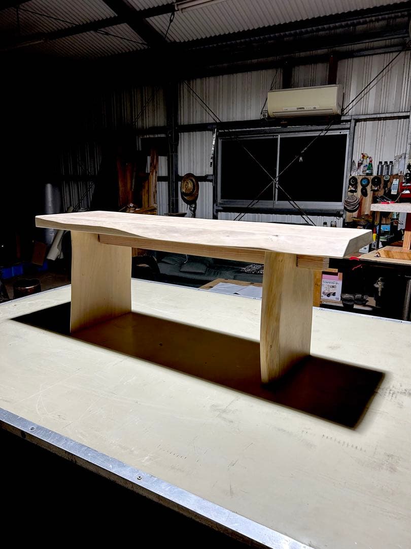 一枚板　イチョウ銀杏ダイニングベンチベンチ　ダイニングテーブルリビング家具長椅子