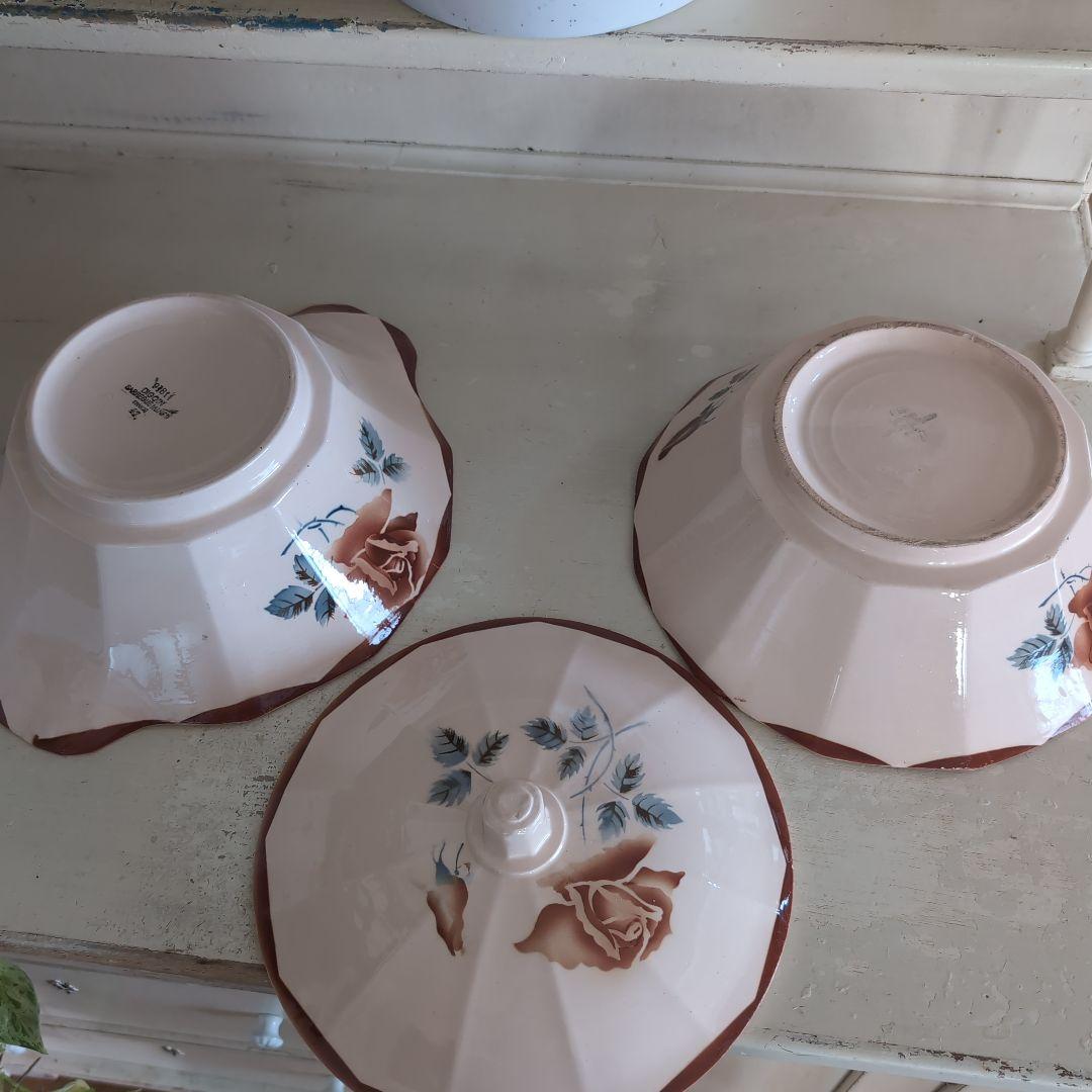 フランスアンティーク　ボウルなべ２セット　サルグミンヌ　ディゴワン