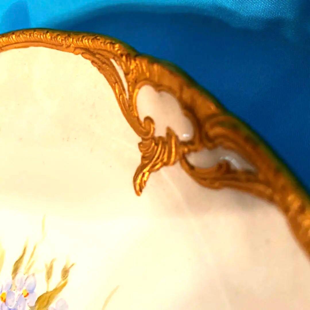 再値下げ★豪華金彩盛り上げ★KPMアンティーク★花プレート飾皿 金盛★ベルリン