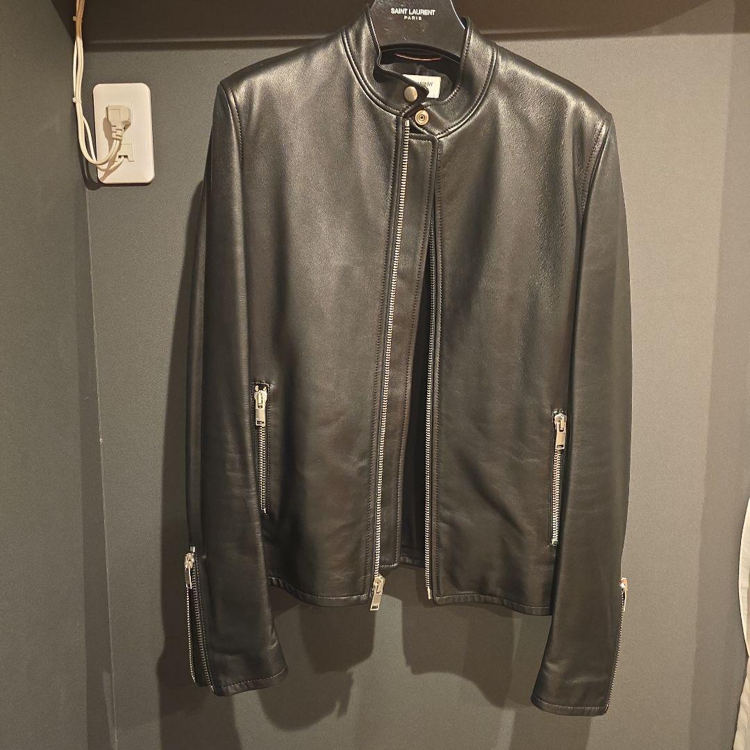 SAINT LAURENT ブラック レザー シングルライダース