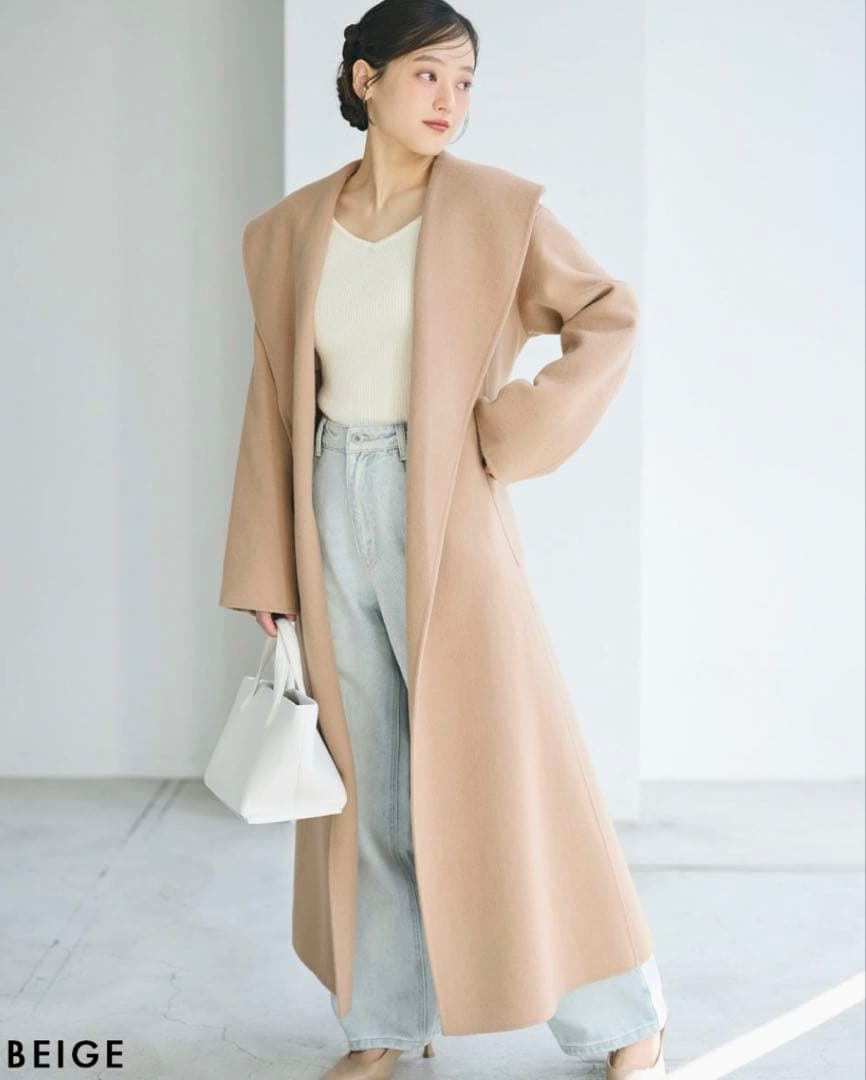 ベースメント Aラインぺプラムコート ベージュ　SP