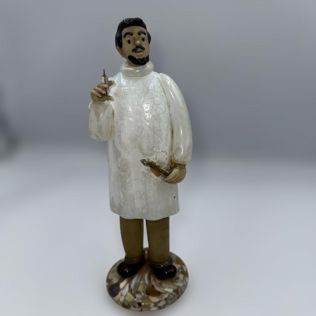 ボヘミアンガラス　ドクター陶器人形　チェコ製　高さ約22㎝